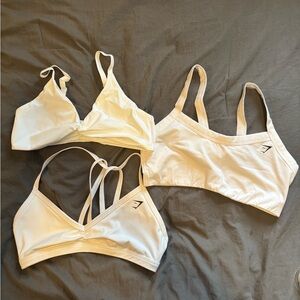 Gymshark White sports bra bundle